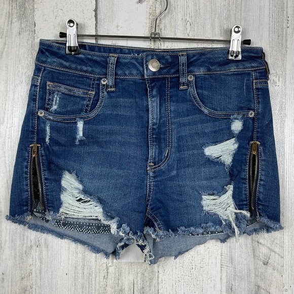 American Eagle Outfitters Pants - American Eagle Super Hi-rise Shortie denim shorts